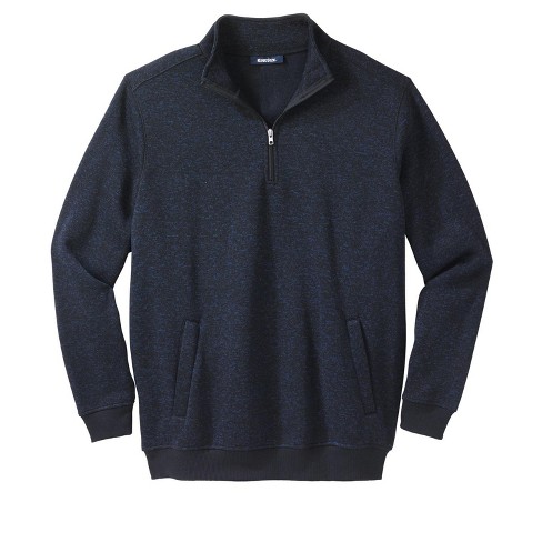 KingSize Men's Big & Tall Quarter Zip Sweater Fleece - Big - 2XL, Slate  Blue Marl