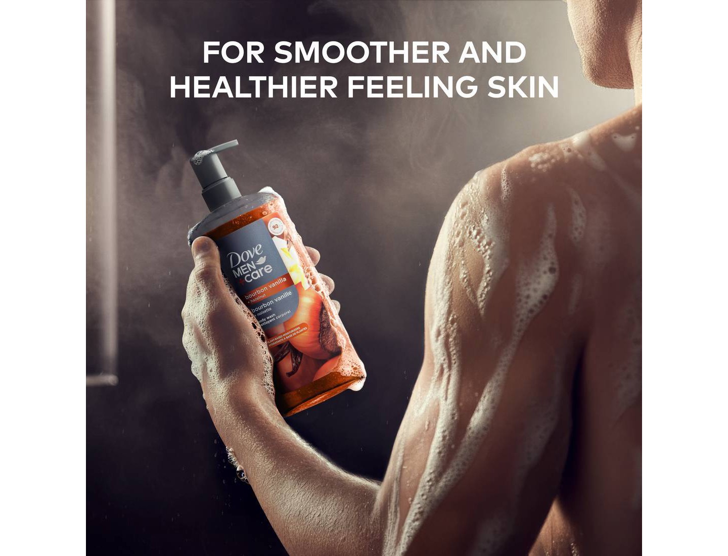 Гель для душа Dove Men+Care Bourbon Vanilla + Hazelnut, 26 fl oz — фото 5