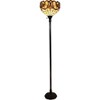 Amora Lighting Tiffany Style Torchiere Floor Lamp 72" Tall - 2 of 4