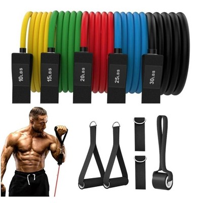 WOPET 11-Piece Resistance Bands Set with Door Anchor, Handles, Ankle Straps & Carry Bag, Home Gym Equipment