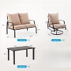 NAYSAYE Patio Chaise Lounges Outdoor Metal Conversation Set with Swivel Chairs for Patio, Beige, ‎50.4"*34"*28" - 2 of 4