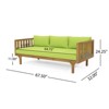 VisioGear Daybed, 3 Seater Daybed Conversation Set with Arms, Green, 67.5"*32"*24.25" - 3 of 4