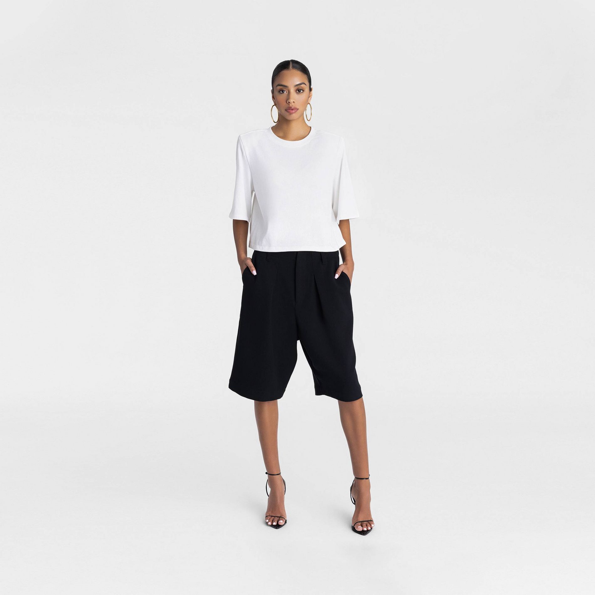 KBB by KAHLANA Women's Mid-Rise 'The Bermuda Shorts' - Black