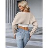 Zeagoo Women's Fall Winter Cardigan Sweater Long Sleeve Open Front Shrug Beige XL - 2 of 4