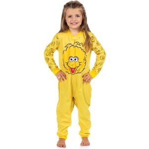 Sesame Street Big Bird Pajamas Toddler Fleece Footless Sleeper One Piece PJ - 1 of 4