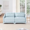 2-Seater High Quality Wood Frame Chenille Beige Fabric Armrests Sofa with 2 Lumbar Pillows Resilient Sponge Easy Install - 2 of 4