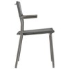 Lafuma Batyline Duo ORON Sustainable Aluminum Weather Resistant Stackable Outdoor Dining Armchair w/287 Pound Capacity, Titanium/Obsidian (Set of 2) - 3 of 4