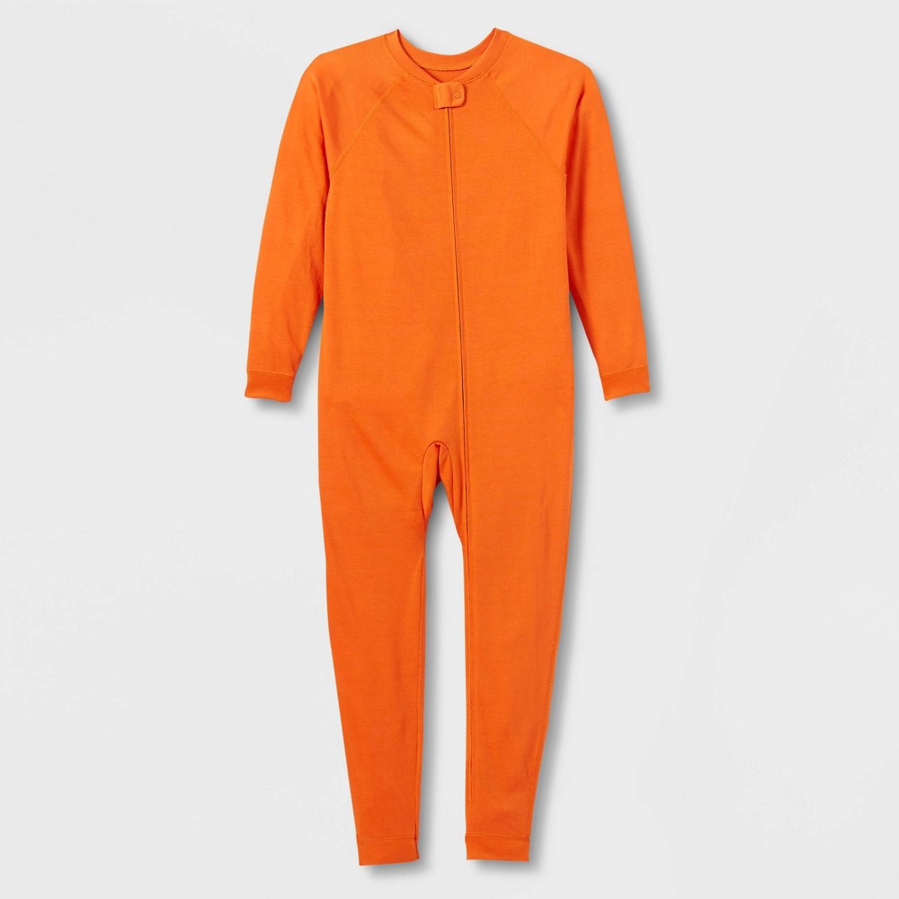 Kids' Adaptive Reversible Pajama Jumpsuit - Cat & Jack Orange 5