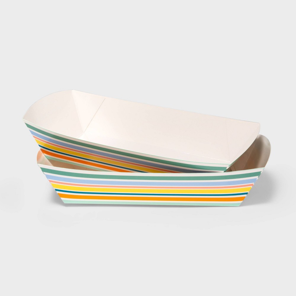 10ct Paper Hot Dog Boats Summer Stripe - Sun Squad™