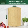 Extra Large Bamboo Cutting Board, Reversible Curved Butcher Block with Deep Juice Groove - 4 of 4