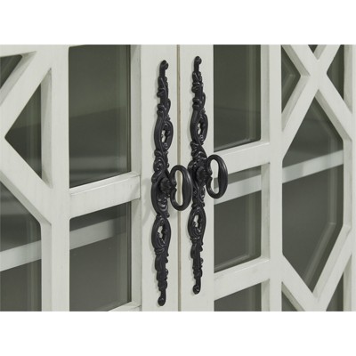 Parisian Antique Market Inspired White and Gray TV Stand