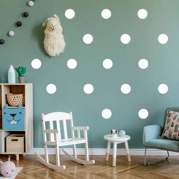 Polka Dots Kids' Wall Decor White - Decalcomania
