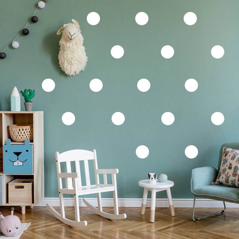 Polka Dots Kids&#39; Wall Decor White - Decalcomania, 1 of 9
