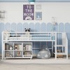 Okak Twin Size Metal Bookcase Loft Bed with Stairs & Storage Cubby,Contemporary Bed Frame for Bedroom,Kids Room - 3 of 4