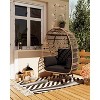 Oversize 360° Swivel Egg Chair - Patio Rotating Rattan Egg Basket Lounge Chair, Steel Frame, with 4 Cushions for Patio, Porch, Backyard, Living Room - 2 of 4