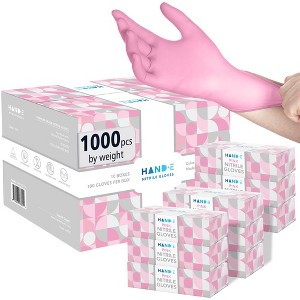Hand-E Nitrile Exam Gloves, 3 Mil Thickness, Latex & Powder Free, Perfect for Cleaning & Cooking - 1000 Pack - 1 of 4