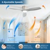 52 Inch Smart Ceiling Fans with Lights and Remote & APP Control Modern High CFM Flush Mount Ceiling Fan with ABS Blades for Bedroom Living Room - 3 of 4