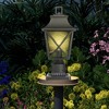 Syemin Outdoor Wall Light, Pole Lantern Lighting Fixture with Pier Mount Base Hard Wired, Black, 7.75"*7.75"*19.80" - 2 of 4