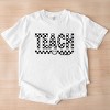 Simply Sage Market S.W.Smiley Teach Checkered Garment Dyed Tee - 3 of 4