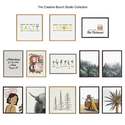 Natural Framed Botanical Sketch Canvas Wall Art, 23x33