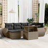 vidaXL 7 Piece Patio Sofa Set with Cushions Gray Poly Rattan - without storage - 2 of 4