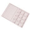 Unique Bargains Velvet Light Pink Jewelry Storage Trays with Removable Dividers - 3 of 4