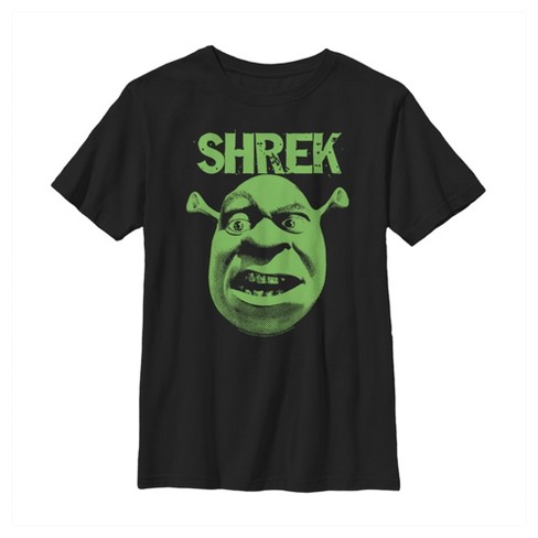 Boy's Shrek Big Face Eyebrow Raised T-shirt - Black - Medium : Target