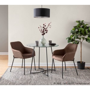 Set of 2 Daniella PU Leather/Steel Dining Chairs Black/Espresso - LumiSource - 1 of 4
