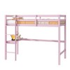 NicBex Twin Size Loft Bed with Guardrail,Rubber Wood Loft Bed Frame with Ladder,Bed Frame for Adults,Kids,Box Spring Not Required - 4 of 4