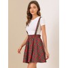INSPIRE CHIC Women's Plaid Pleated Mini Tartan Overall Skater Suspender Skirt - 4 of 4
