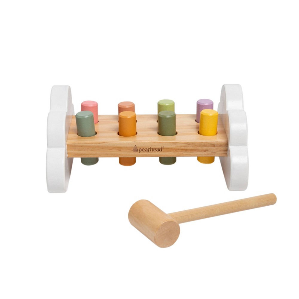 Photos - Sorting & Stacking Toys Pearhead Wooden Hammer Bench Toy - 10pc 