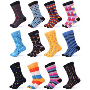 Gallery Seven - Men's Funky Colorful Dress Socks 12 Pack - 1 of 4