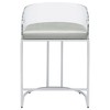 Clear Acrylic Back Chrome Bar Stools with Leatherette Seat, Modern Counter Height Chairs, Sleek Metal Frame, Set of 2 - 3 of 4