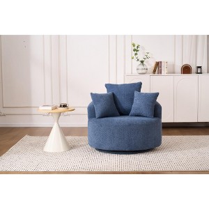 TiramisuBest 41 Inch Accent Chairs Swivel Barrel Chair with Pillows High Resilience Sponge 360 Degree Rotation Lounge Seating for Living Room - 1 of 4