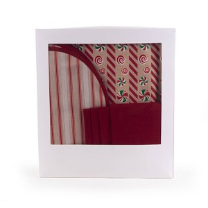 Christmas Magic 9ct Seasonal Decorating Table Linen Set Red - 1 of 4