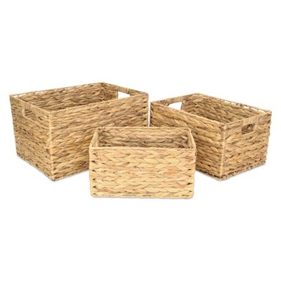 Cheung's Laelia Water Hyacinth Set of 3 Rope Accent Storage Baskets