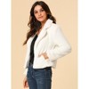 INSPIRE CHIC Women's Autumn Winter Cropped Notch Lapel Faux Fur Fluffy Jacket - 4 of 4