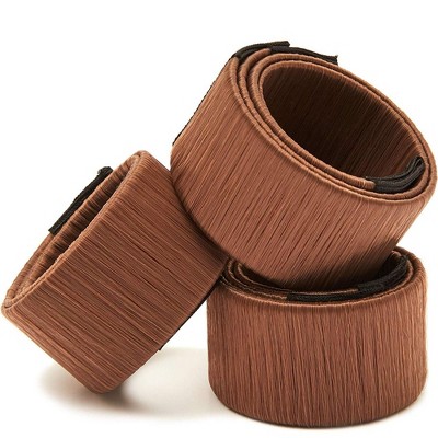 Juvale 3-Pack Brown Hair Bun Maker Bun Tool 6.6" x 1"