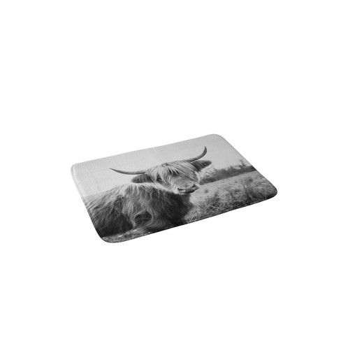 Floor Mat Highland Cow Walking Through Snow Bathroom Mat Winter