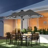 Double-sided Patio Umbrella, 9.7' Outdoor Umbrella with Tilt and Crank, LED Solar Light and 12 Ribs - 2 of 4