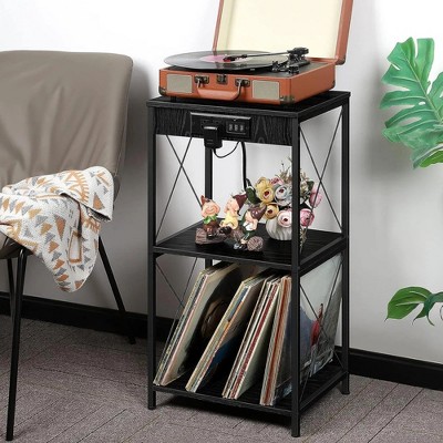 MOEPISY 30.1 in H Media Shelves Black