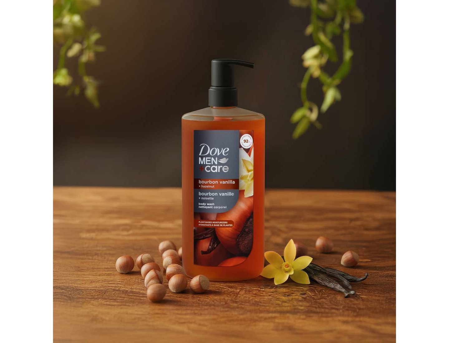 Гель для душа Dove Men+Care Bourbon Vanilla + Hazelnut, 26 fl oz — фото 4