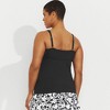 Lands' End Women's Plus Size DD-Cup Chlorine Resistant V-Neck Underwire Tankini Top Swimsuit Adjustable Straps - 2 of 4