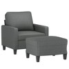 vidaXL Sofa Chair with Footstool Dark Gray 23.6 in. Fabric - 3 of 4