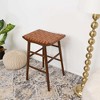 Genuine Leather Counter Stool with Padded Seat, Solid Wood Frame, and Footrest for Kitchen or Home Bar - 2 of 4