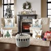 Christmas Throw Pillow Covers 18x18 Inch Reindeer Xmas Tree Truck Gloves Blue Winter - 3 of 4