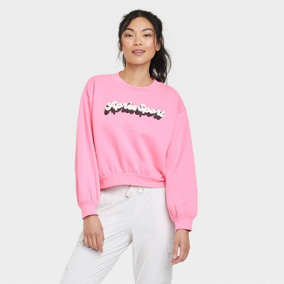 Women's Pull Over Graphic Fleece - All in Motion™ Pink S