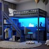 Twin Size Loft Bed with Two Chest of Drawers, Desk and Light Strip - 3 of 4