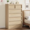 Modern 5/7 Drawer Dresser for Bedroom Antique White/Natural 5 Chest of Drawers 43" Tall with Large Storage Space - 3 of 4
