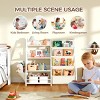 AZL1 Life Concept Kids Bookshelf Book Shelf Sling Bookcase Side Pocket Baby Toy Organizer Nursery Playroom Toddler Childrens, White, 32.7"*11.8"*28.9" - 4 of 4